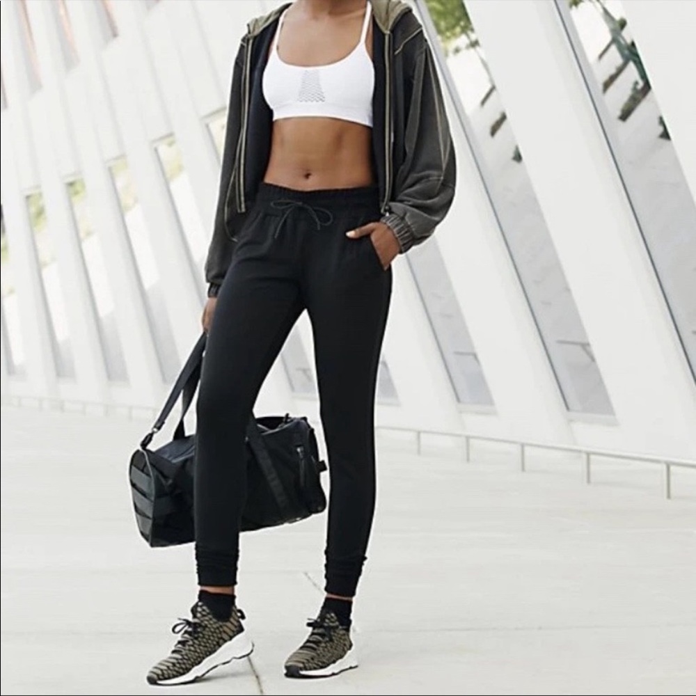 FREE PEOPLE SUNNY DRAWSTRING JOGGER SWEAT PANT • BLACK • NWT • XS